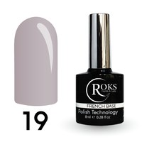Изображение  Camouflage base for gel polish Roks Rubber Base French 8 ml, No. 19, Volume (ml, g): 8, Color No.: 19