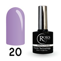 Изображение  Camouflage base for gel polish Roks Rubber Base French 8 ml, No. 20, Volume (ml, g): 8, Color No.: 20