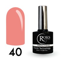 Изображение  Camouflage base for gel polish Roks Rubber Base French 8 ml, No. 40, Volume (ml, g): 8, Color No.: 40
