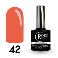 Изображение  Camouflage base for gel polish Roks Rubber Base French 8 ml, No. 42, Volume (ml, g): 8, Color No.: 42