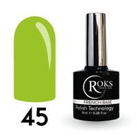 Изображение  Camouflage base for gel polish Roks Rubber Base French 8 ml, No. 45, Volume (ml, g): 8, Color No.: 45