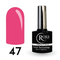 Изображение  Camouflage base for gel polish Roks Rubber Base French 8 ml, No. 47, Volume (ml, g): 8, Color No.: 47
