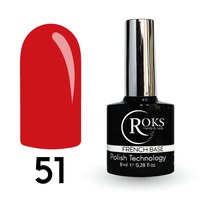 Изображение  Camouflage base for gel polish Roks Rubber Base French 8 ml, No. 51, Volume (ml, g): 8, Color No.: 51