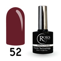 Изображение  Camouflage base for gel polish Roks Rubber Base French 8 ml, No. 52, Volume (ml, g): 8, Color No.: 52