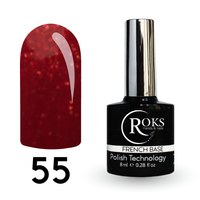 Изображение  Camouflage base for gel polish Roks Rubber Base French 8 ml, No. 55, Volume (ml, g): 8, Color No.: 55