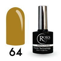 Зображення  Камуфлююча база для гель-лаку Roks Rubber Base French Color 8 мл, № 64, Об'єм (мл, г): 8, Цвет №: 064