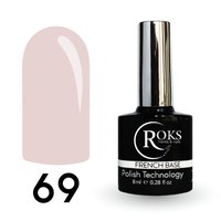 Зображення  Камуфлююча база для гель-лаку Roks Rubber Base French Color 8 мл, № 69, Об'єм (мл, г): 8, Цвет №: 069