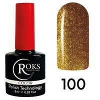 Зображення  Гель лак для нігтів Roks 8 мл, № 100, Об'єм (мл, г): 8, Цвет №: 100