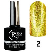 Изображение  Roks Daimond Nail Gel Polish 8 ml, No. 2, Volume (ml, g): 8, Color No.: 2