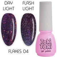 Зображення  Гель-лак світловідбивний Toki Toki Flakes № 004, 5 мл, Об'єм (мл, г): 5, Цвет №: 004