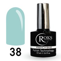 Изображение  Camouflage base for gel polish Roks Rubber Base French 12 ml, No. 38, Volume (ml, g): 12, Color No.: 38