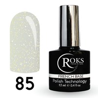 Изображение  Camouflage base for gel polish Roks Rubber Base French Opal 12 ml, No. 85, Volume (ml, g): 12, Color No.: 85