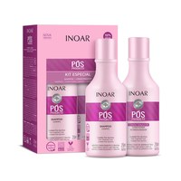 Изображение  Sulfate-free shampoo and conditioner, with liquid silk after chemical and biowave, Inoar POS Progress, 2x250 ml