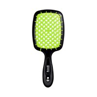 Изображение  Hair brush Kodi Soft Touch black with light green teeth
