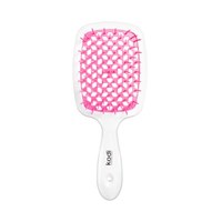 Изображение  Щетка для волос Kodi Soft Touch белая с розовыми зубцами