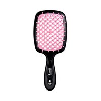 Изображение  Щетка для волос Kodi Soft Touch черная с светло-розовыми зубцами