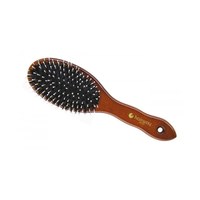 Изображение  Oval massage brush, black cushion, porcupine bristles + polyamide pins Hairway 08187