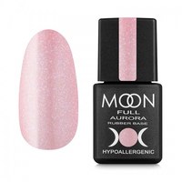 Изображение  База каучуковая Moon Full Aurora 2005, розовый с мелким шиммером, 8 мл, Объем (мл, г): 8, Цвет №: 005