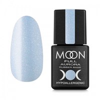 Изображение  База каучуковая Moon Full Aurora 2009, голубой с мелким шиммером, 8 мл, Объем (мл, г): 8, Цвет №: 009