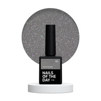 Зображення  Nails of the Day Reflective base 01 – камуфлююча світловідбиваюча база з шиммером (срібні та рожеві блискітки), 10 мл, Об'єм (мл, г): 10, Цвет №: 01