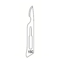 Зображення  Леза для скальпеля №15С із кріпленням стандарт №3, шт., Schreiber 3635/15C