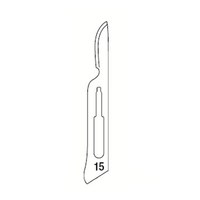 Зображення  Леза для скальпеля №15 із кріпленням стандарт №3, уп./100 шт., Schreiber 3635/15