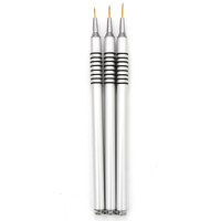 Изображение  Set of liners for drawing on nails 3 pcs, silver