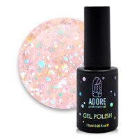 Изображение  Gel polish with holographic glitters ADORE prof. 7.5 ml G-01 - beyonce, Volume (ml, g): 45053, Color No.: G-01 beyonce