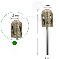 Изображение  Diamond cutter for pedicure Cylinder green 13 mm, Head diameter (mm): 13, Color: Green