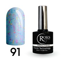 Изображение  Camouflage base for gel polish Roks Rubber Base French Candy 12 ml, No. 91, Volume (ml, g): 12, Color No.: 91