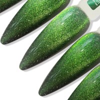 Изображение  Gel polish reflective "cat's eye" ADORE prof. cat's eye 7.5 ml Z-01 green with silver-gold tints, Volume (ml, g): 45053, Options: Z-01 is green with silver-gold iridescence