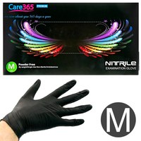 Зображення  Рукавички нітрилові одноразові Care 365 чорні, 100 шт M, Розмір рукавичок: M, Колір: Чорний