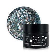 Изображение  Glitter gel for nail design ADORE prof. Play Gel 5g P-06 blue silver, Volume (ml, g): 5, Color No.: P-06 blue silver