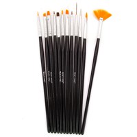 Изображение  Set of brushes for nail design 12 pcs black