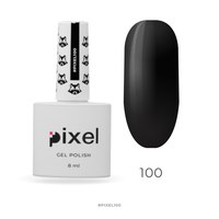 Изображение  Gel polish Pixel №100 (black), 8 ml, Volume (ml, g): 8, Color No.: 100