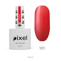 Изображение  Gel Polish Pixel No. 101 (red with sparkles), 8 ml, Volume (ml, g): 8, Color No.: 101