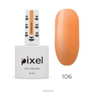 Изображение  Gel Polish Pixel No. 106 (bright carrot), 8 ml, Volume (ml, g): 8, Color No.: 106