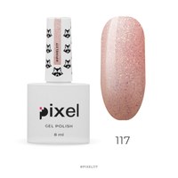 Изображение  Gel polish Pixel No. 117 (pink gold with sparkles), 8 ml, Volume (ml, g): 8, Color No.: 117