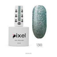Изображение  Gel polish Pixel No. 130 (pale green with silver sparkles), 8 ml, Volume (ml, g): 8, Color No.: 130