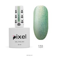 Изображение  Gel Polish Pixel No. 131 (light green with bright gold sparkles), 8 ml, Volume (ml, g): 8, Color No.: 131