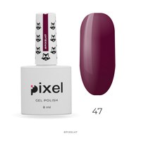 Изображение  Gel polish Pixel No. 047 (cherry with gold sparkles), 8 ml, Volume (ml, g): 8, Color No.: 47