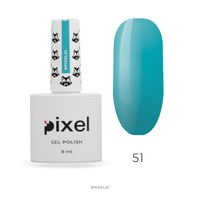 Изображение  Gel polish Pixel №051 (turquoise), 8 ml, Volume (ml, g): 8, Color No.: 51