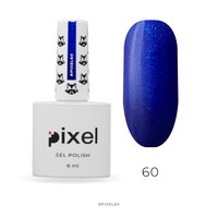 Изображение  Gel Polish Pixel No. 060 (blue with microshine), 8 ml, Volume (ml, g): 8, Color No.: 60
