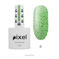 Изображение  Gel Polish Pixel Drops No. 6 (bright green with black crumbs), 8 ml, Volume (ml, g): 8, Color No.: 6
