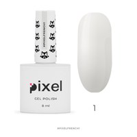 Изображение  Gel polish Pixel French No. 01 (milky), 8 ml, Volume (ml, g): 8, Color No.: 1