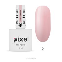 Зображення  Гель-лак Pixel French №02 (світло-рожевий), 8 мл, Об'єм (мл, г): 8, Цвет №: 02