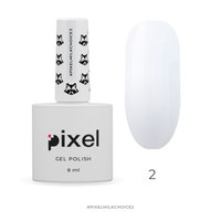 Изображение  Gel Polish Pixel Milk Choice No. 02 (milky pale lilac), 8 ml, Volume (ml, g): 8, Color No.: 2