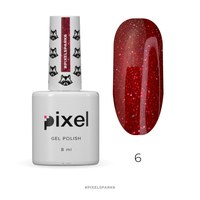 Изображение  Гель-лак Pixel Spark №06 (бордовый, светоотражающий), 8 мл, Объем (мл, г): 8, Цвет №: 06