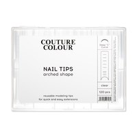 Зображення  Верхні арочні форми для нарощування нігтів Couture Colour Nail Tips Arched Shape з розміткою, прозорі, 120 шт.