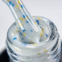Изображение  База камуфлирующая SAGA Leaf Base UA молочный с желто-голубой поталью, 30 мл, Объем (мл, г): 30, Цвет №: UA
